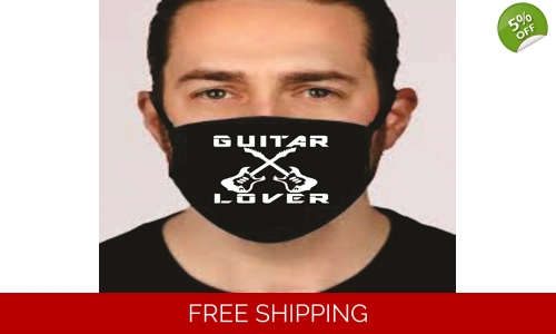 Guitar Lover Face Mask Cotton Washeable Social Distancing Great Gift